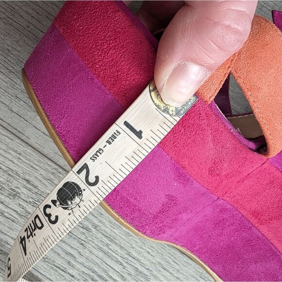 H by Halston GiGi Hot Pink Suede Platform Sandals Fuchsia Magenta Sz 7 - Picture 11 of 12